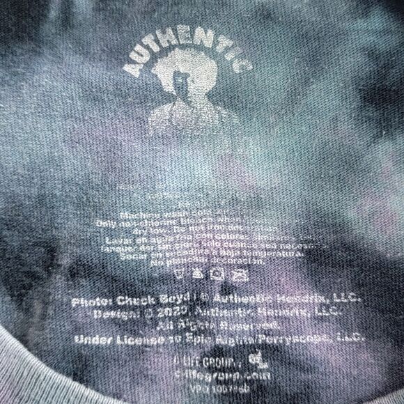 Jimi Hendrix T-Shirt Mens S Purple Tie Dye Playing Guitar Legend Rocker Graphics - Picture 9 of 9